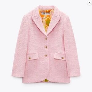 Zara Pink Blazer with beautiful floral lining